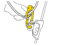 Petzl Rollclip A integrated sheave with sealed bearings for smooth operation.