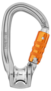 Petzl RollClip Z pulley carabiner with spine-side opening for quick harness setup