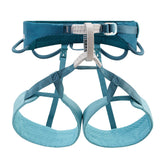 PETZL Sama harness front view in Atlantic Blue for sport climbing comfort.