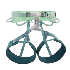 PETZL Selena harness S in jade green, contoured waistbelt for a secure female fit.