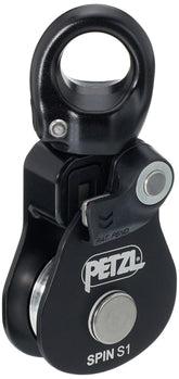 Petzl Spin S1 openable pulley with swivel, compact design for efficient technical rescue tasks.