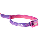 PETZL TIKKID pink front view, compact and kid-friendly for safe use.