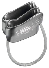 Petzl Verso ultra-light belay device shows ultra-light design for climbers.