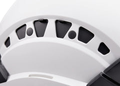 Petzl Vertex Vent six-point suspension keeps a comfortable, stable fit.