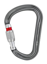 Petzl William carabiner with pear-shaped locking enhances quick, secure belay with Munter hitch.
