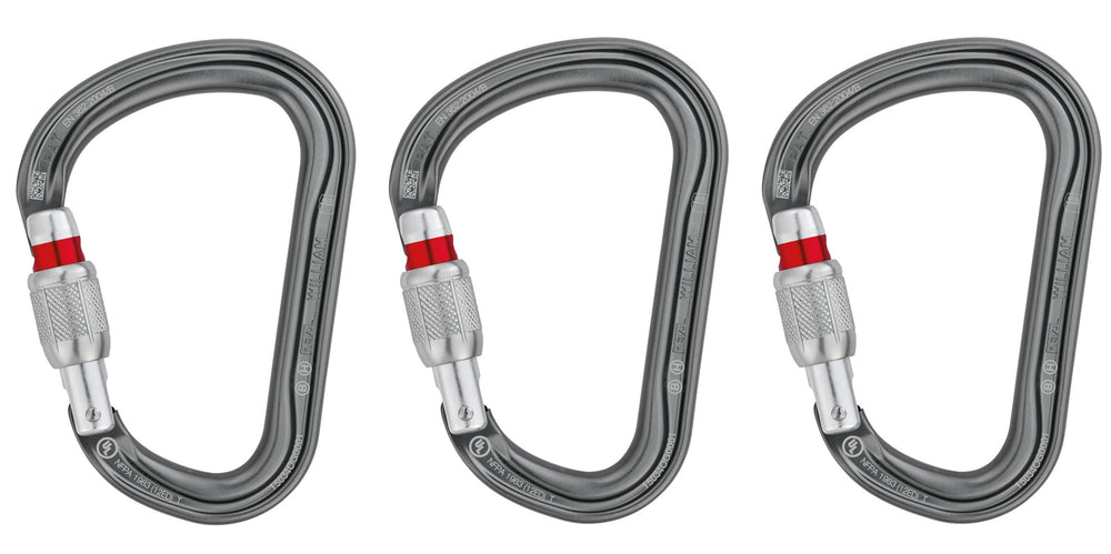 Petzl William pear-shaped locking carabiner, ideal for secure belay station connections