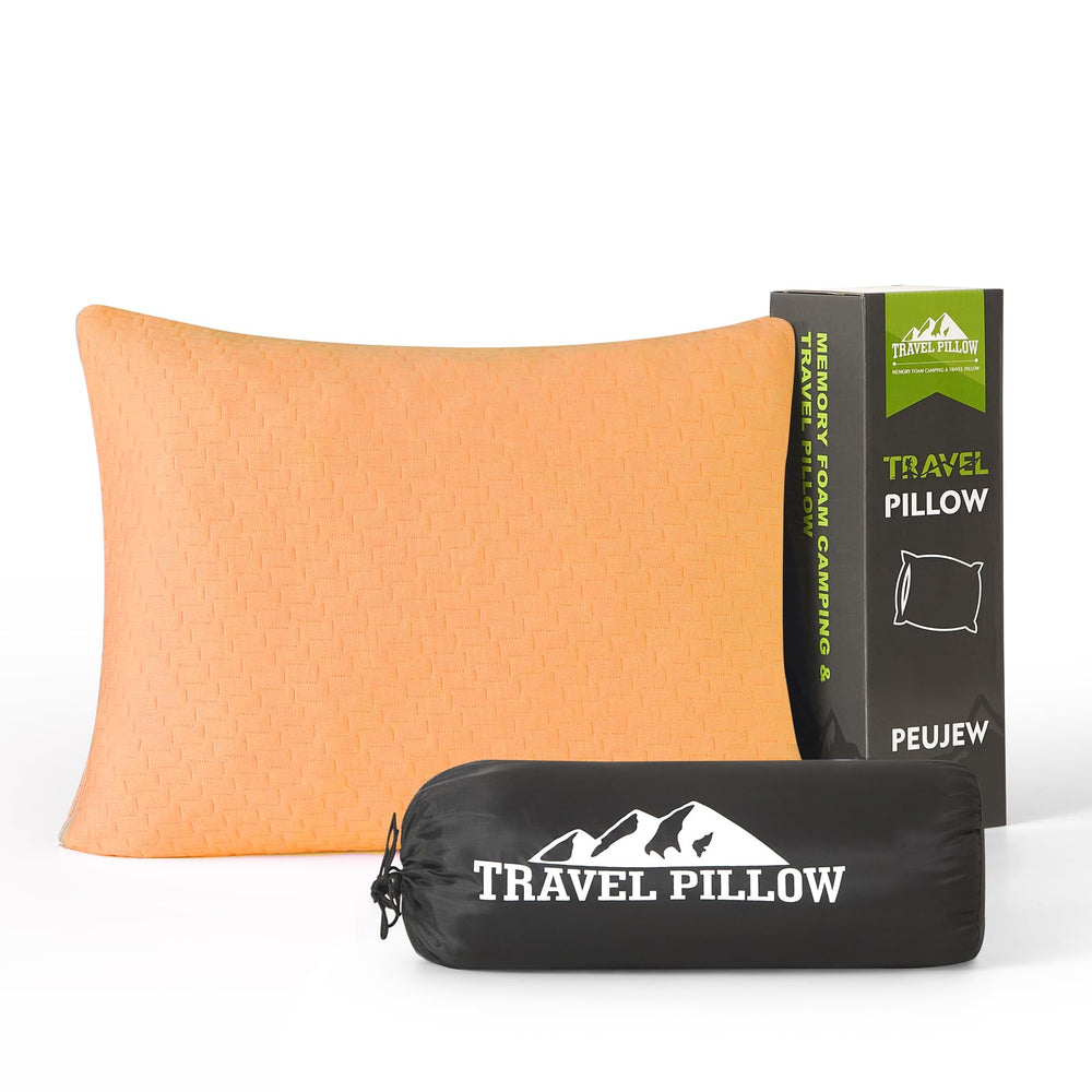 PEUJEW small shredded memory foam pillow camping provides customizable neck support on the go