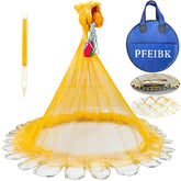 Pfeibk cast net three-eighths-inch mesh ready for bait fishing.
