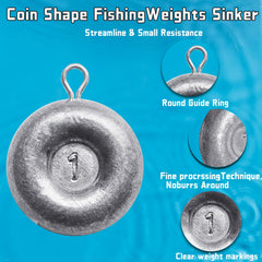 Pfeibk disc sinker weight 2oz, 10pcs
