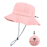 PFFY pink quick-dry waterproof packable bucket hat front view
