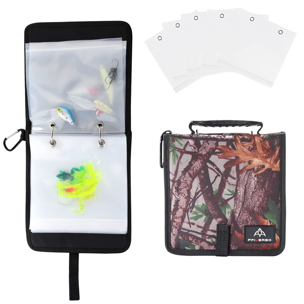 PFILERSO fishing tackle binder in tree camouflage, front view