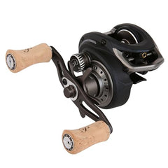 Pflueger President XT graphite frame side view highlights light, strong construction.
