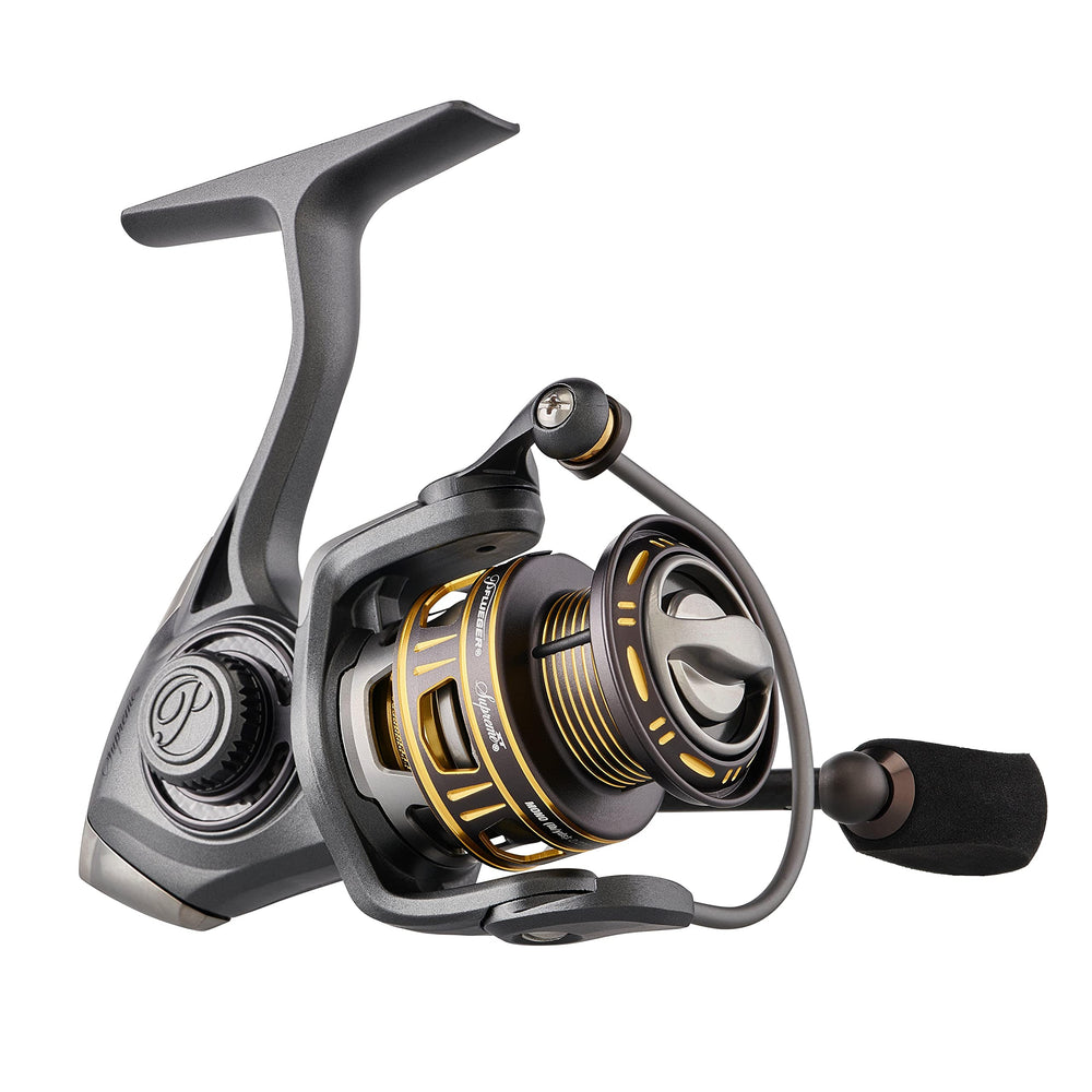 Pflueger Supreme XT 25 Grey front view highlights smooth operation for freshwater fishing