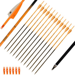 PG1ARCHERY 30inch carbon arrow with bright vanes for easy field retrieval.
