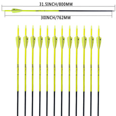 PG1ARCHERY gradient-shaft with bright vanes enhances visibility in fields.