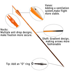 PG1ARCHERY nickel-plated arrow tips with O-ring locking ensure secure tip attachment.