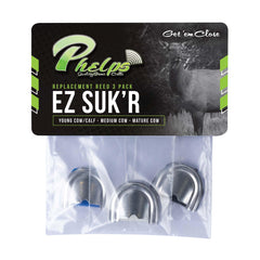 Phelps EZ Suk'r replacement reed 3-pack for versatile elk call voices and quick swaps.