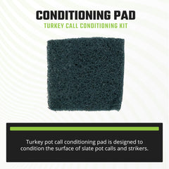Phelps Game Calls turkey pot-call sandpaper helps refine surfaces for consistent performance.