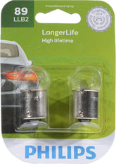 Philips 89LLB2 LongerLife miniature bulb installed in a vehicle, delivering extended lifespan