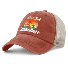 Philysonic funny mesh cap summer orange, breathable comfort on hot days.
