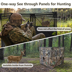 Phoncoo See Through Hunting Blind perforated-fabric view area enables natural camouflage and reduced glare.