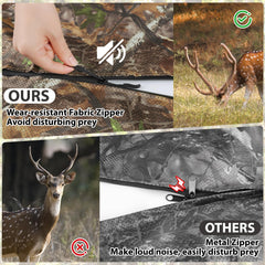 Phoncoo tree stand blind double zipper and storage pockets for gear access.