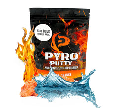 Phone Skope PYRO Putty bag front, compact emergency fire starter for outdoor kits.