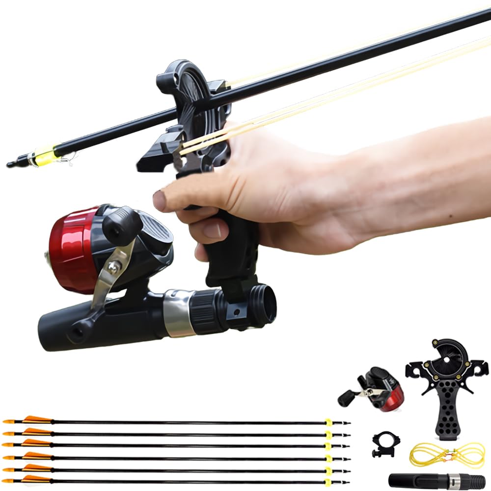 Piaoyu fishing slingshot archery setup for outdoor target practice and fishing.