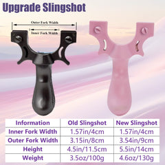 Piaoyu resin slingshot set grip closeup showing widened handle for comfort