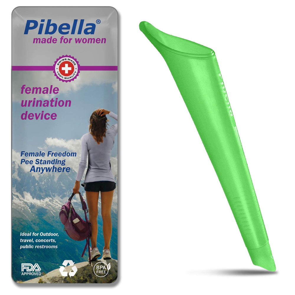PIBELLA travel urination device in green for discreet outdoor use