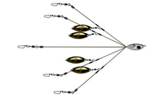 Picasso Bait Ball Finesse Gold Willow Blade close-up shows compact head and subtle blade flash.