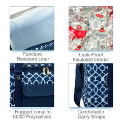 Picnic at Ascot 64-can cooler interior insulation for long-lasting chill.