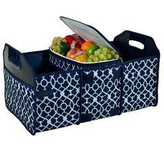 Picnic at Ascot trunk organizer with 3-section layout keeps groceries neatly separated