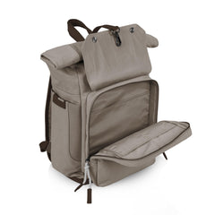 Picnic Time Carmel Roll Top Backpack Cooler back security pocket keeps valuables safe