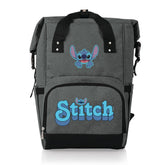 PICNIC TIME Disney Lilo and Stitch roll-top cooler backpack with front pocket keeps snacks organized on trips.