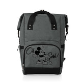 Picnic Time Mickey Mouse roll-top backpack cooler keeps drinks cold on adventures.
