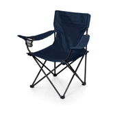 PICNIC TIME PTZ Camp Chair open navy blue with comfortable recline for outdoor lounging.