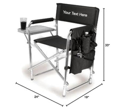 Picnic Time Sports Chair side table keeps essentials within easy reach.