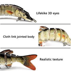Multi-jointed design of pike swimbait