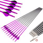Pinals Archery carbon arrow shaft closeup highlights precise straightness for accurate shooting.