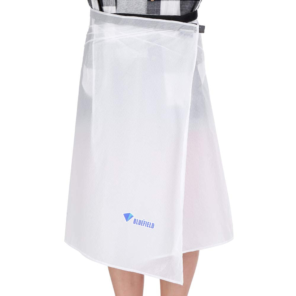 PinbWD rain skirt ultra-lightweight in use during hiking for compact protection.