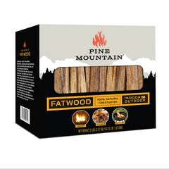 Pine Mountain StarterStikk fatwood sticks ready to ignite a campfire quickly.