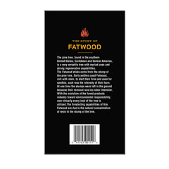 Pine Mountain StarterStikk packaging closeup highlighting natural ingredients.