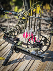 Pine Ridge Kwik Stand shows cam trough keeping bows clean.