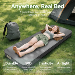 PineHike self-inflating pad built-in pump demonstrates quick inflation for camping.