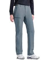 Pioneer Camp Orion Blue fleece-lined cargo pants with front zipper and pockets for secure storage on winter hikes