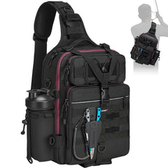 Piscifun 30L tackle backpack with water holder demonstrates organized storage for on-water hydration.