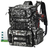 Piscifun camouflage fishing tackle backpack front view