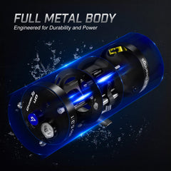 Piscifun Chaos XS side profile shows lightweight 7075 frame reducing fatigue.