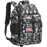 Piscifun fishing tackle backpack front view with accessible gear compartments for quick on-water access.